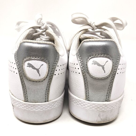 Puma Womens White Smash Sneakers Perforated 8.5 in box - Picture 5 of 16
